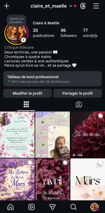 Mon compte Bookstagram